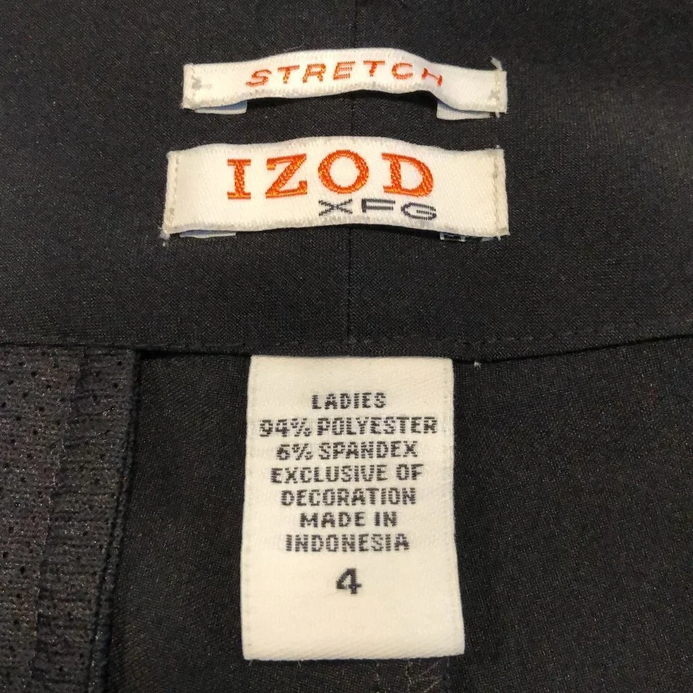 IZOD XFG Stretch Athletic Bermuda Cuffed Golf Shorts Black Size 4 - Picture 10 of 11